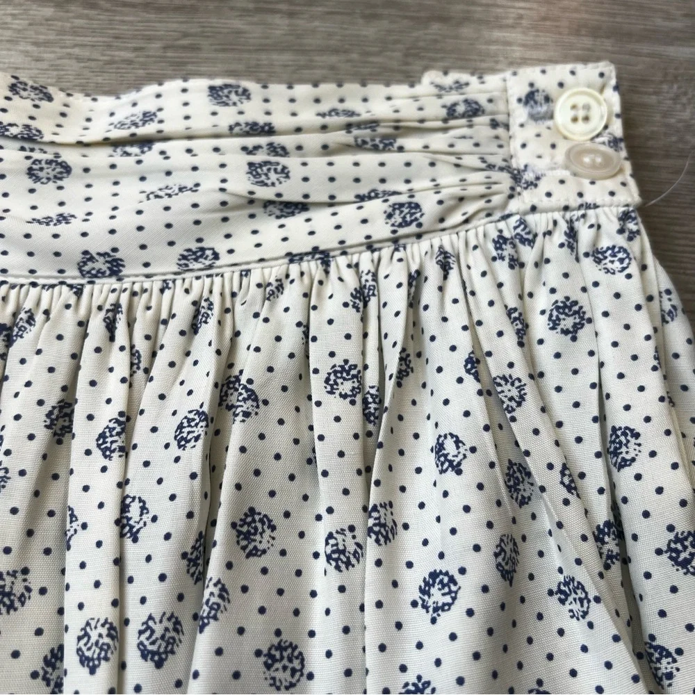 Vintage Union Made JH Collectibles White and Blue Floral Maxi Skirt - Picture 3 of 14